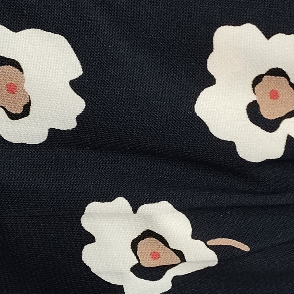 Pink Owl Apparel Women's Black and Cream Floral Print Mini Dress | Size Medium - Picture 5 of 7
